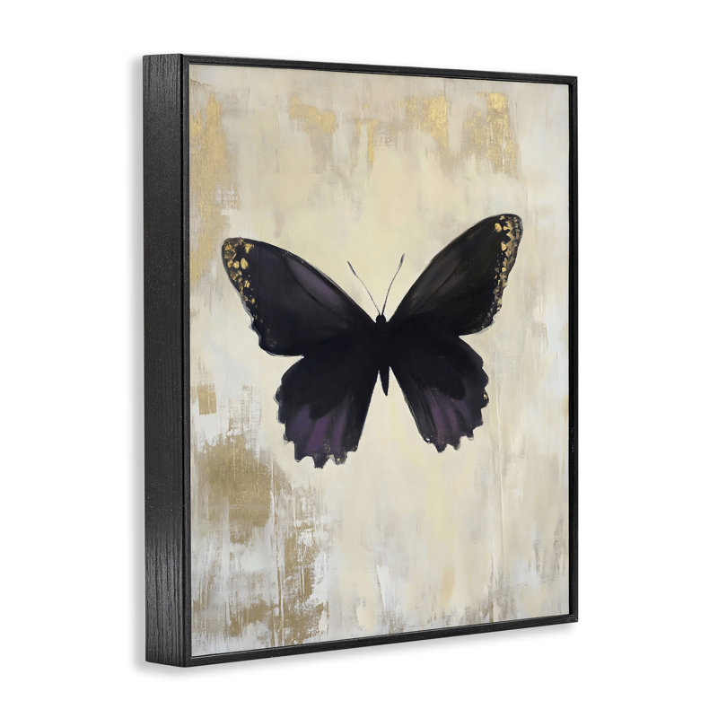 «Rustic Amethyst Butterfly», dessin de Franklyn Gregory, Giclée encadrée noir minuit, H 30 po x l 24 po