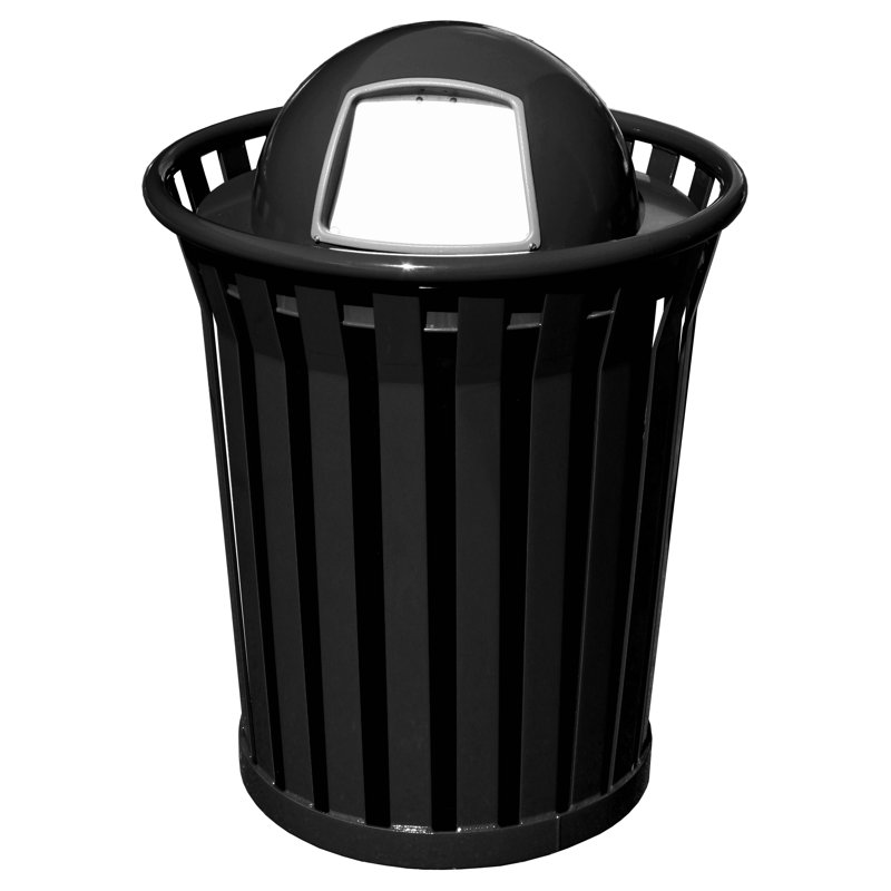 Poubelle à balançoire 36 gallons receptacle Wydman, Noir, Dessus en dôme