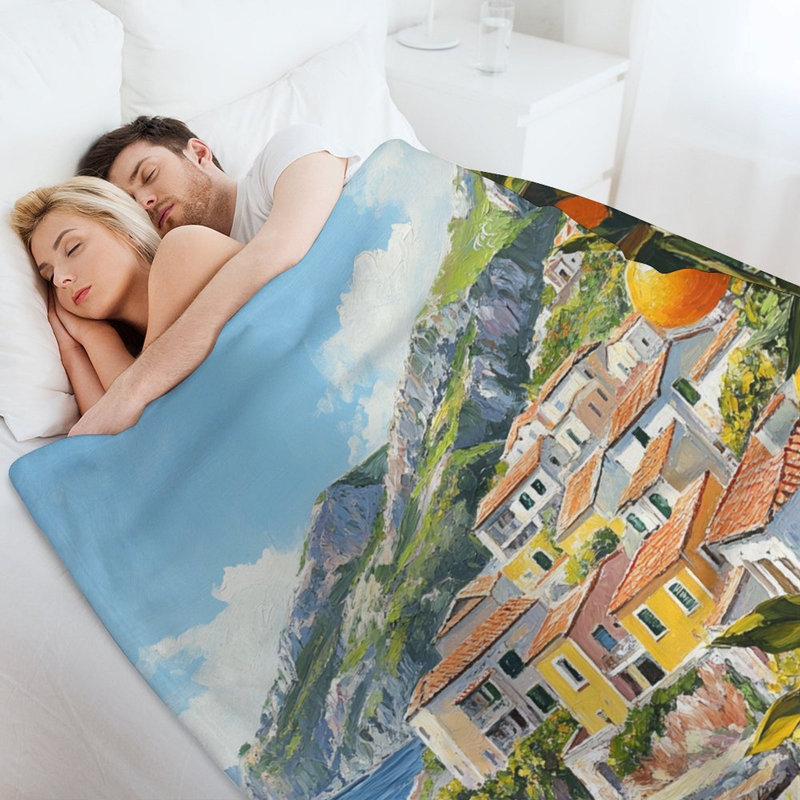 Jeté Oranges Ripening Coastal Village Luxury, 50 x 60 po