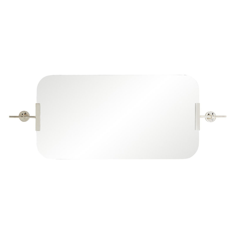 Madden Flat Metal Wall Mirror, Polished Nickel