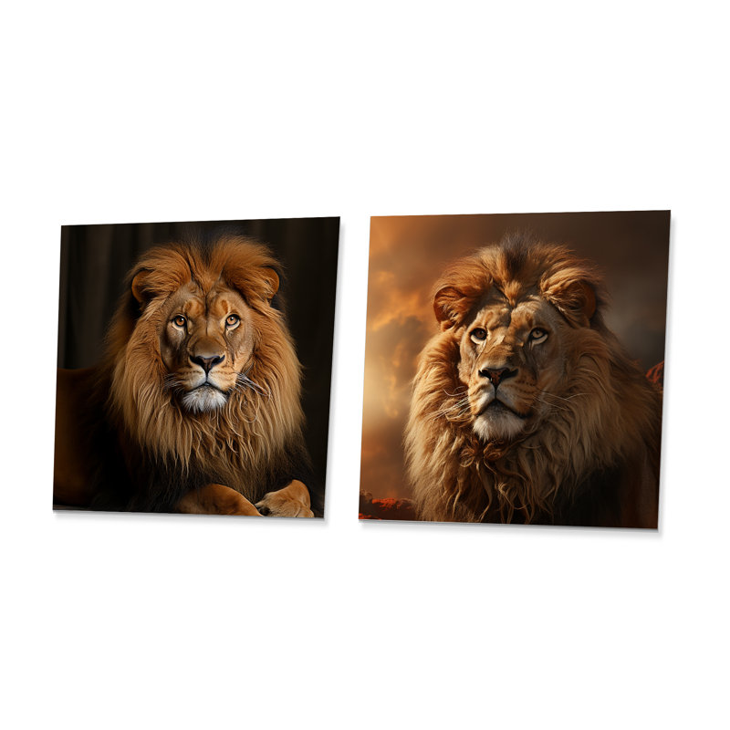Royal Lion Portrait I - Lion, H 16 po x l 32 po