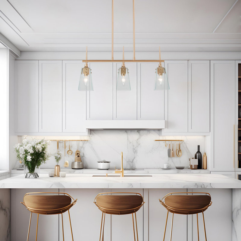 Lustre linéaire moderne à 3 lumières pour la salle à manger Hidayet