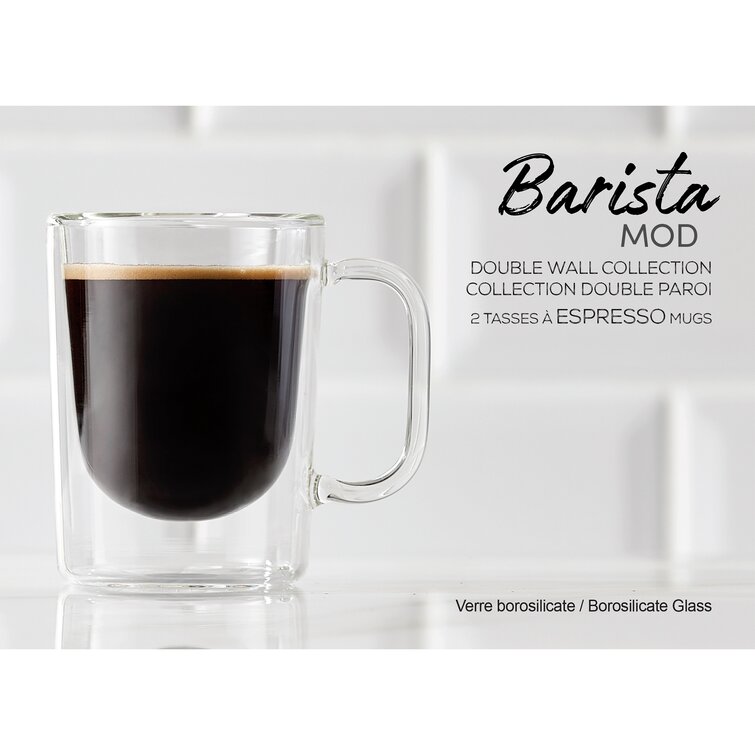 120ml*2 Tasse Verre Double Paroi Ensemble,Tasses à Expresso en