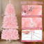 Arbre de Noël rose pré-éclairé 7,5 pi avec lumières multicolores