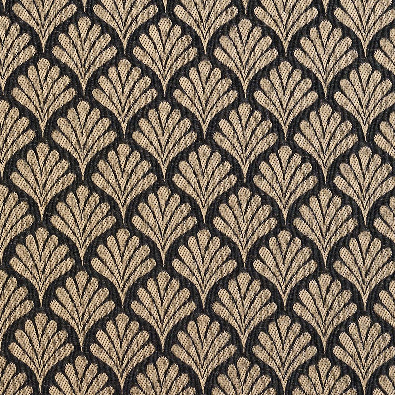 Tissu à motif de ventilateur, Noir