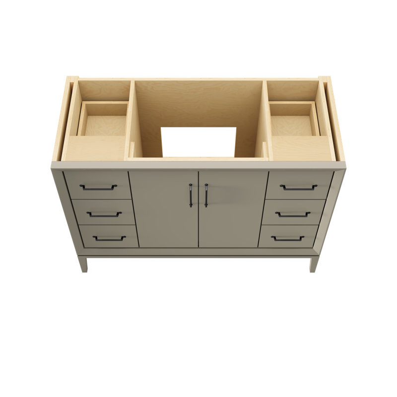 Alexandra Single Extra Wide Bath Vanity, French Olive, 48", Matte Black