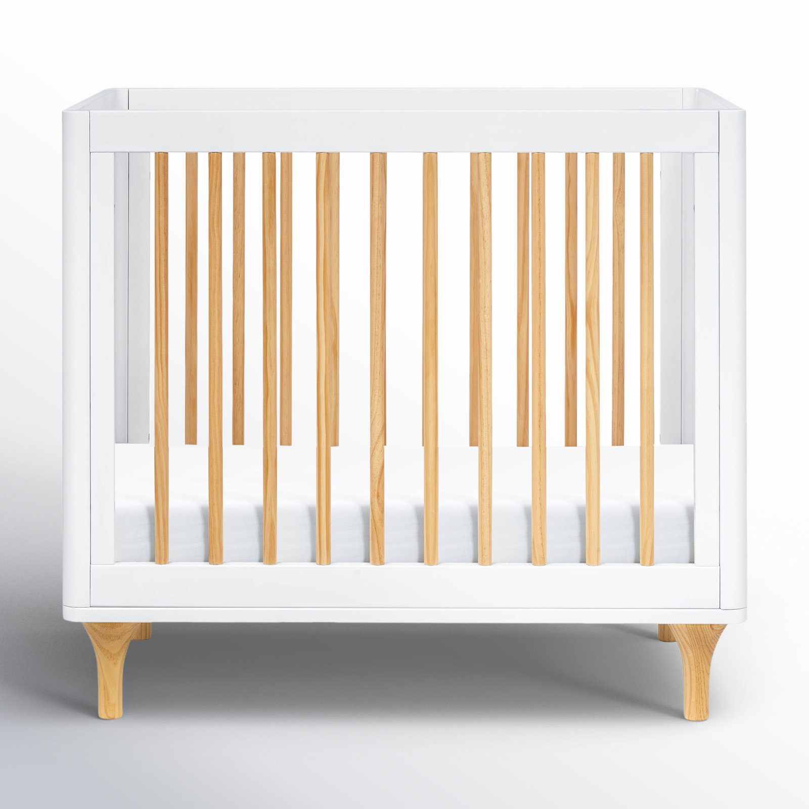 Mini Crib White And Natural Wood Crib Babyletto Lolly 4-In-1 Mini