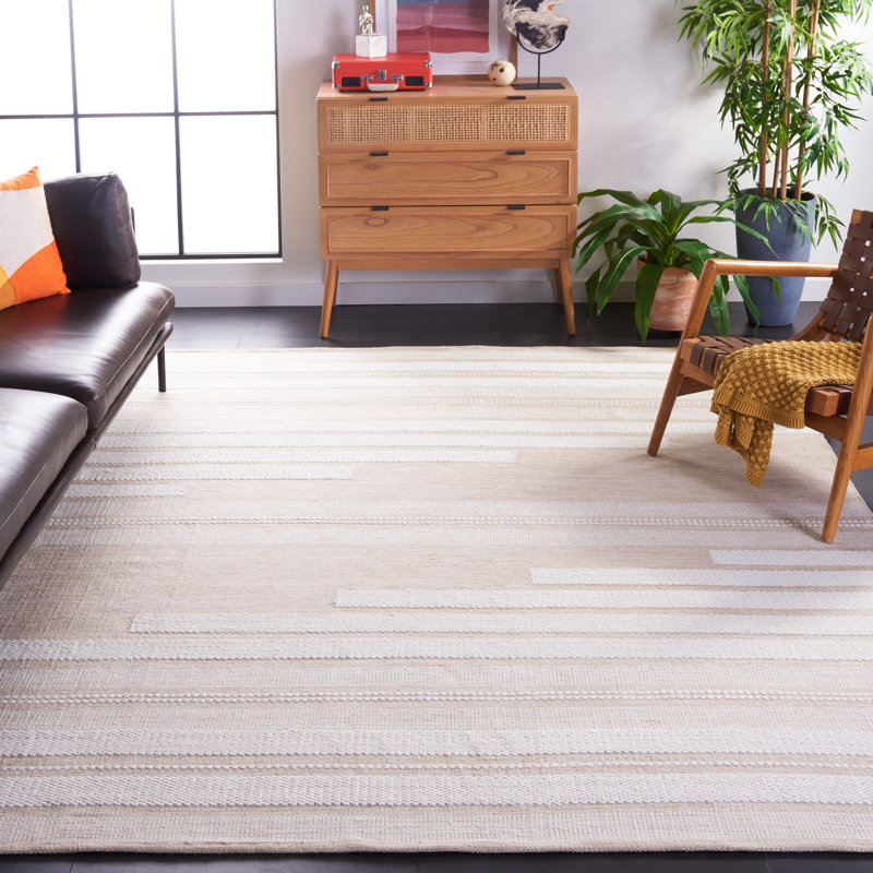 Kilim Hand Woven Performance Striped Rug, Rectangle 8' x 10'