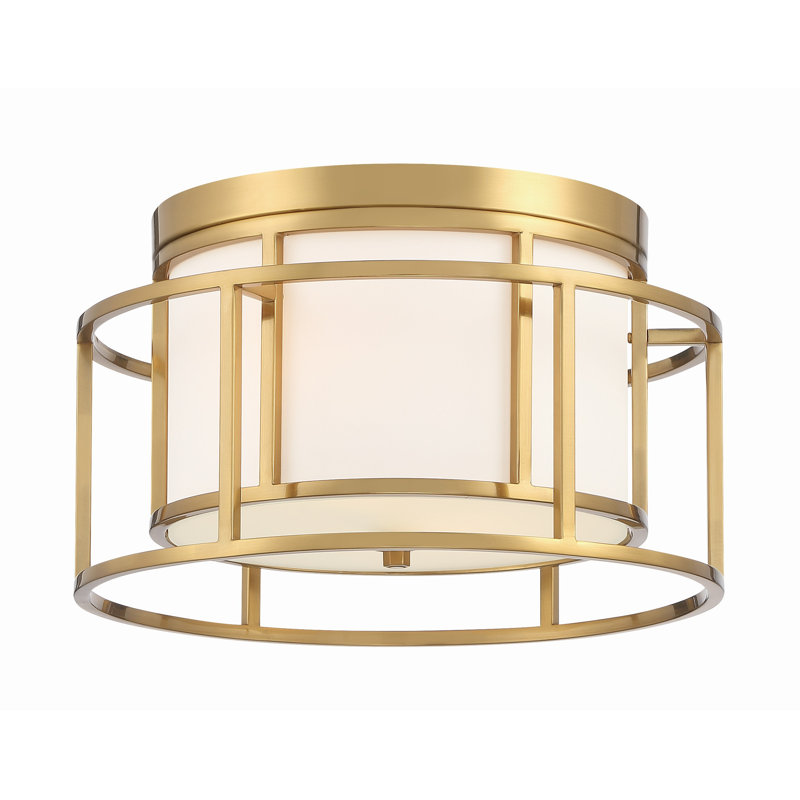 Brian Patrick Flynn For Crystorama Hulton 2 Light Luxe Gold Ceiling Mount
