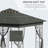 10' X 10' Metal Patio Gazebo, Double Roof Outdoor Gazebo Canopy Shelter With Tree Motifs Corner Frame And Netting, For Garden, Lawn, Backyard, And Deck, Gray-128766994-128766996
