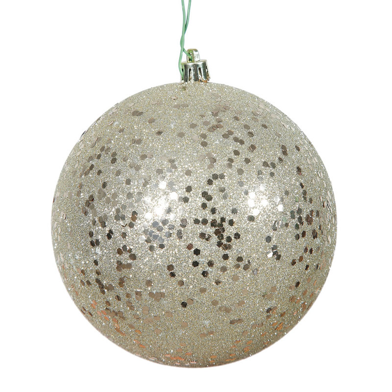 Décoration de boule décorative des Fêtes, H 4,75 po x l 4,75 po x P 4,75 po, Champagne