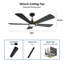 Ventilateur de plafond extérieur noir avec lumière-736818562