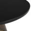 Table basse ronde de 30 po en verre / plateau en pierre frittée avec rebord noir thermolaqué et base en verre trempé-125121237-109375832