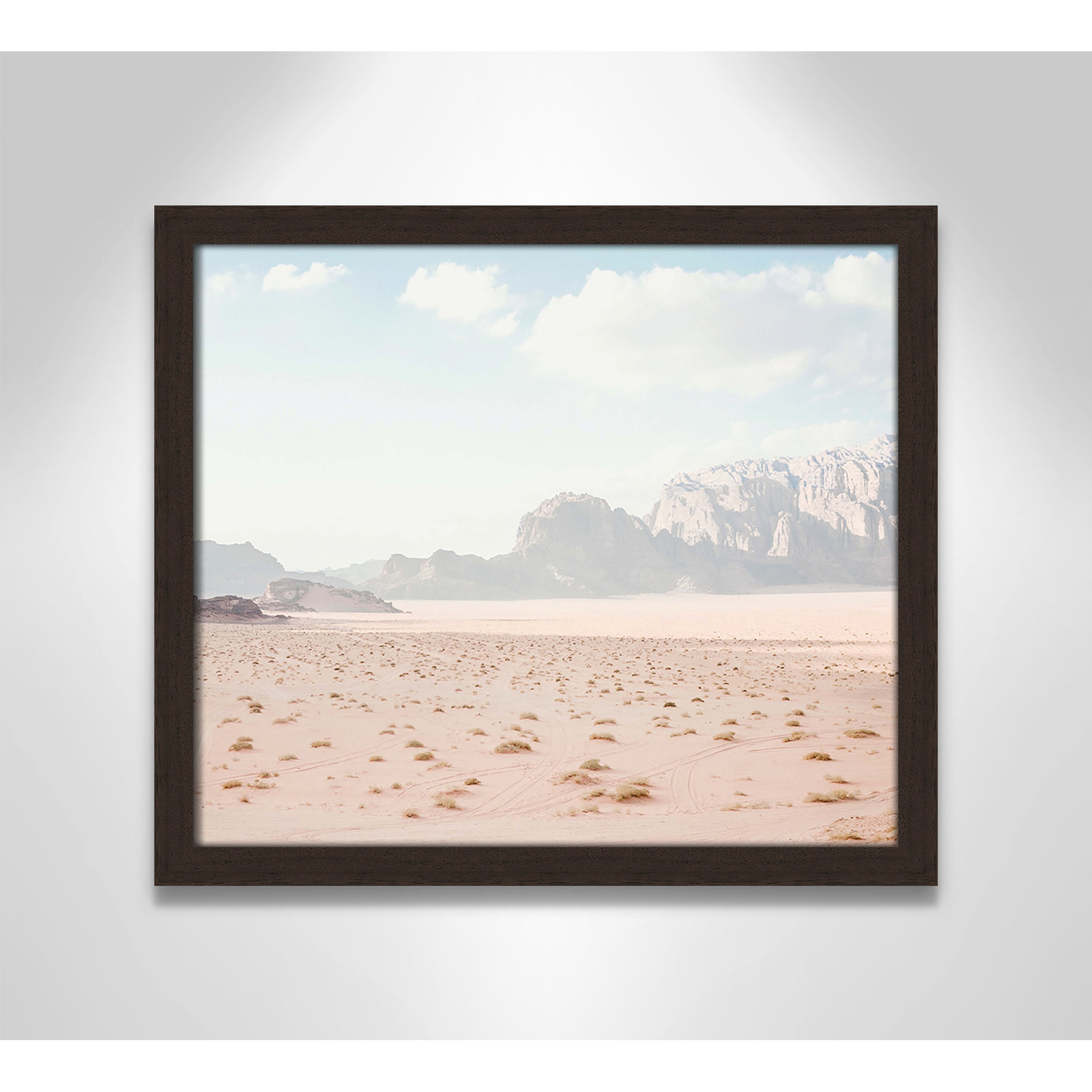Tire Tracks "Tire Tracks" Print, 15" W x 13" H, Open Grain Walnut Framed