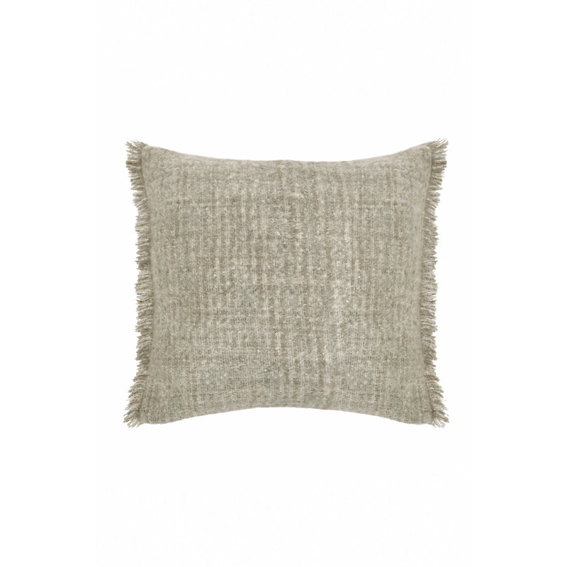 Bozeman Abstract Feather Throw Pillow, Stone / Moss, Grand coussin 28 po x 36 po