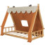 Lit simple rustique avec tente polyvalente, MDF conçu pour les enfants