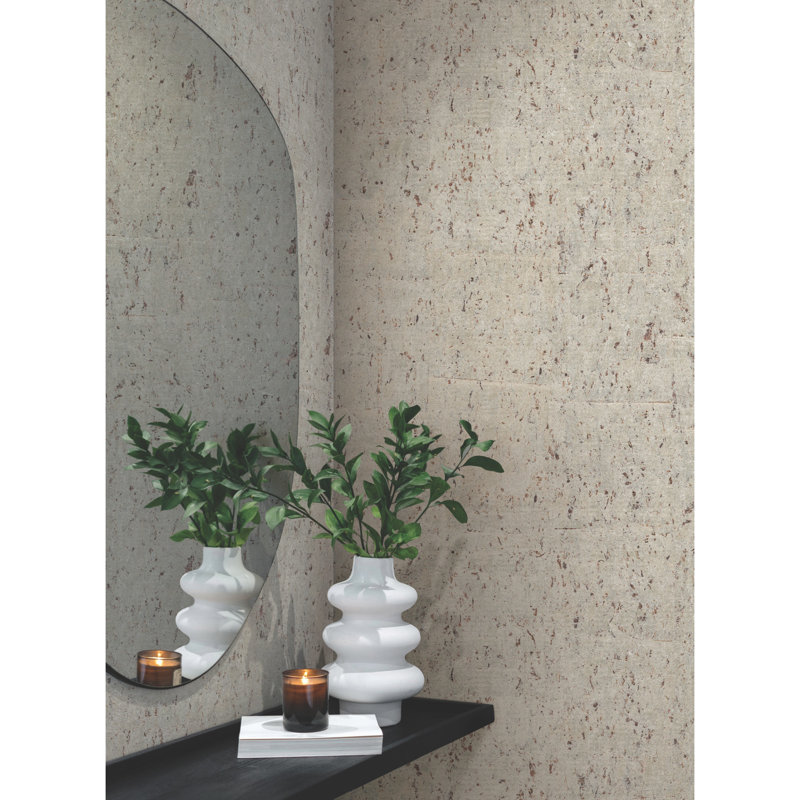 Candice Olson Natural Splendor Abstract Grass Cloth Wallpaper Double Roll, Pearl/Gold
