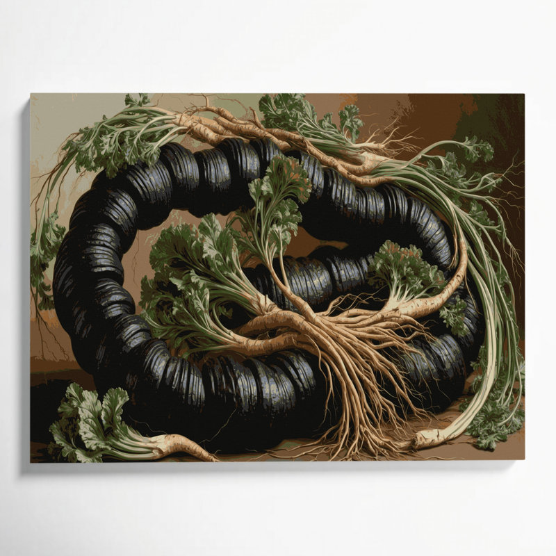 Légumes, art mural sur toile brune Scorzonera, 20" H x 24" W