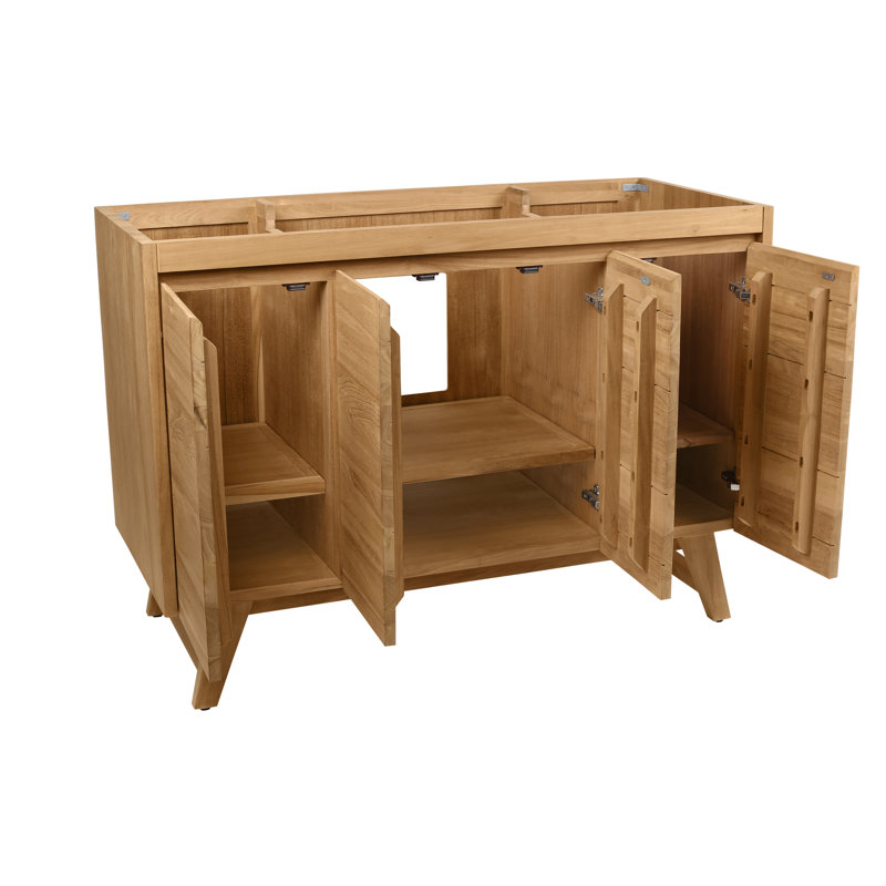 Coventry 48'' W Single Bathroom Vanity Base, Natural Teak