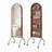 Arched Full Length Mirror with Storage Shelves and Wheels