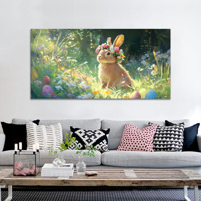  Art mural de lapin de Pâques au printemps, décoration murale de lapin de Pâques au printemps, œuf de Pâques et photos de lapin, impressions de Pâques pour le salon, la chambre d'enfant, la chambre d'enfant, la chambre de bébé
