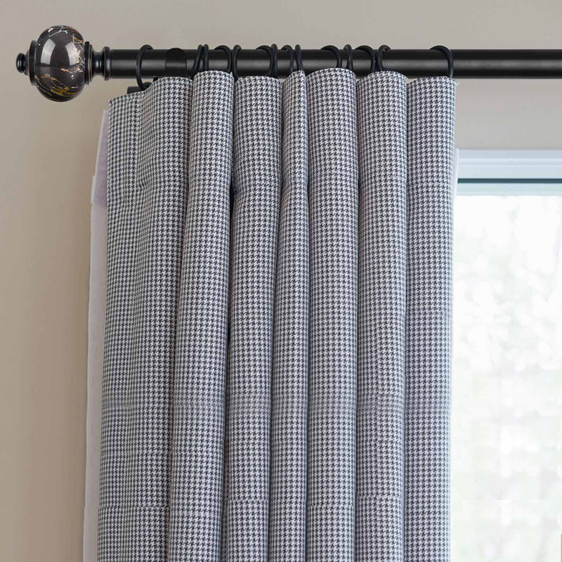 Tringle à draperie simple Cianah, faiteaux marbrés, 36" - 72", Noir