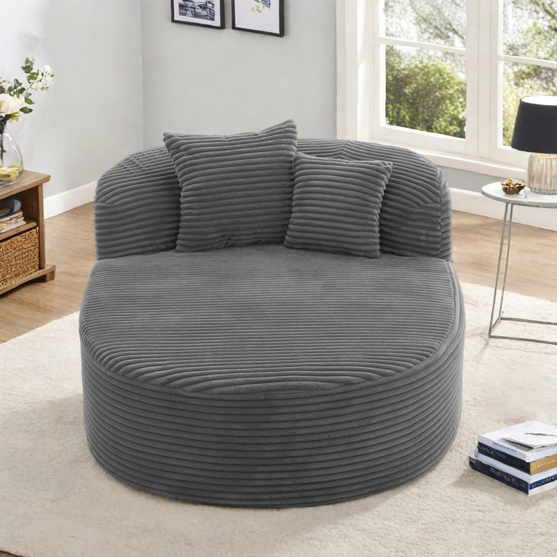 Chaise moderne avec 2 coussins de soutien, Grey