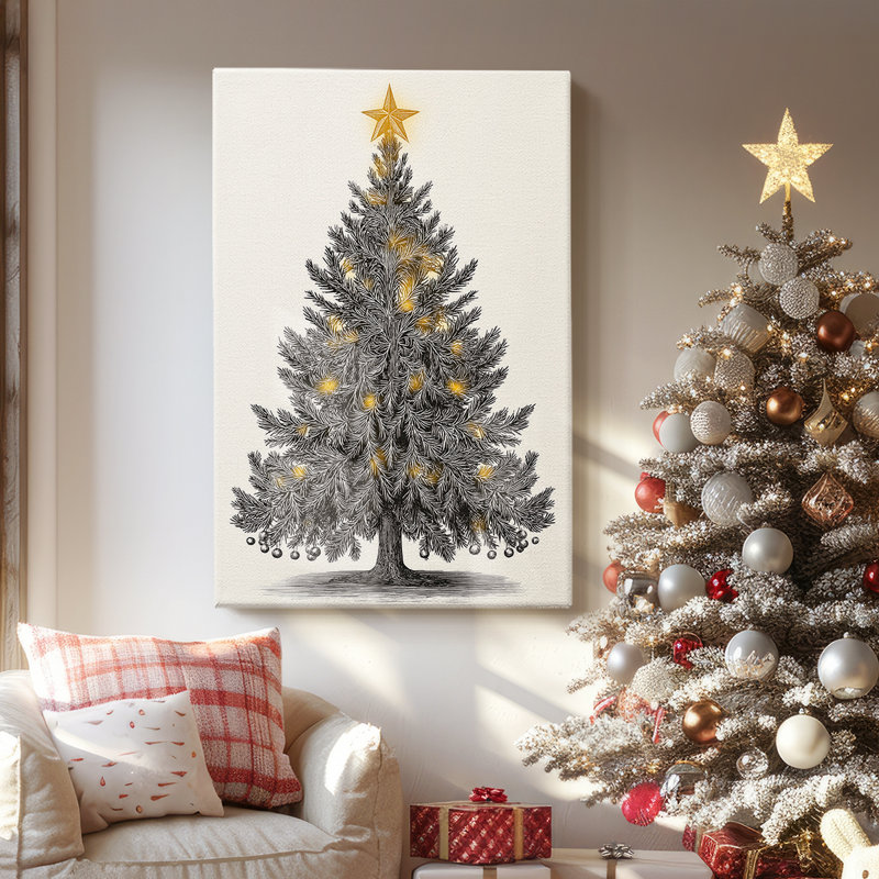 Snowige Cottage Carol - Toile tendue avec châssis de qualité supérieure, H 36 po x l 24 po
