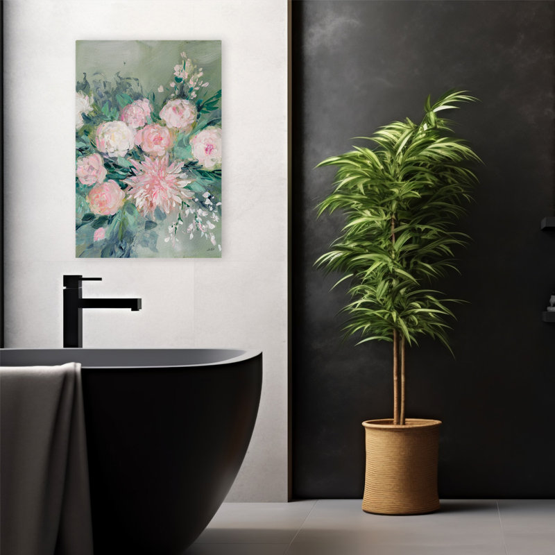 «Blossoms And Blush Rendezvous Romantic Florals II», art, H 24 po x l 16 po