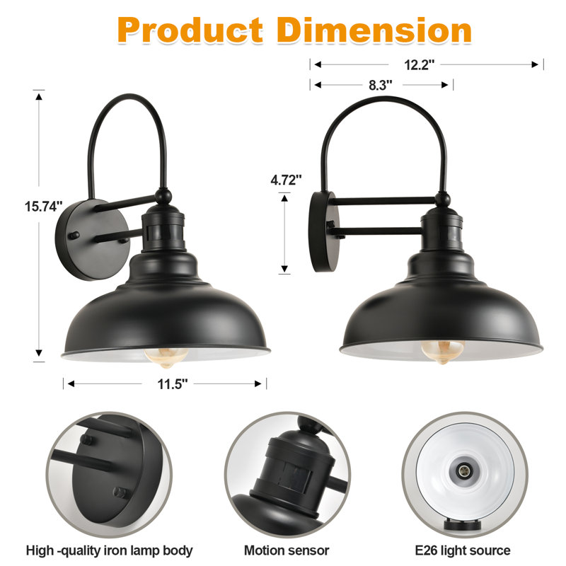Miley Wall Light, Black/White