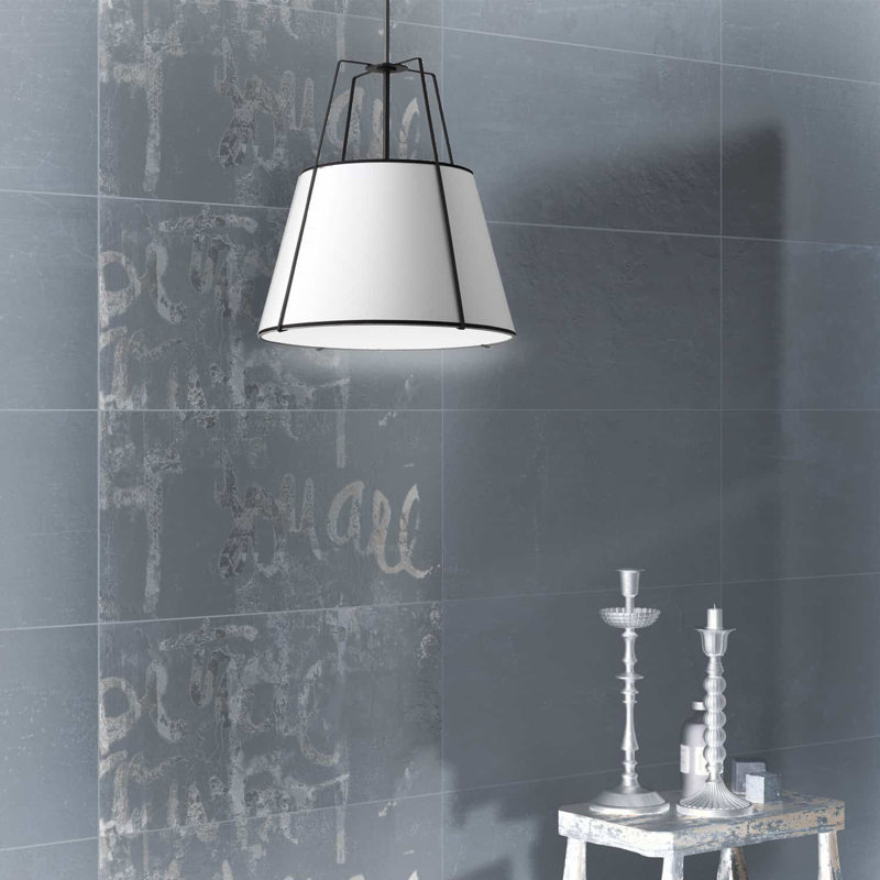 Luminaire suspendu 1 lumière Rosalyn, Noir, Noyer