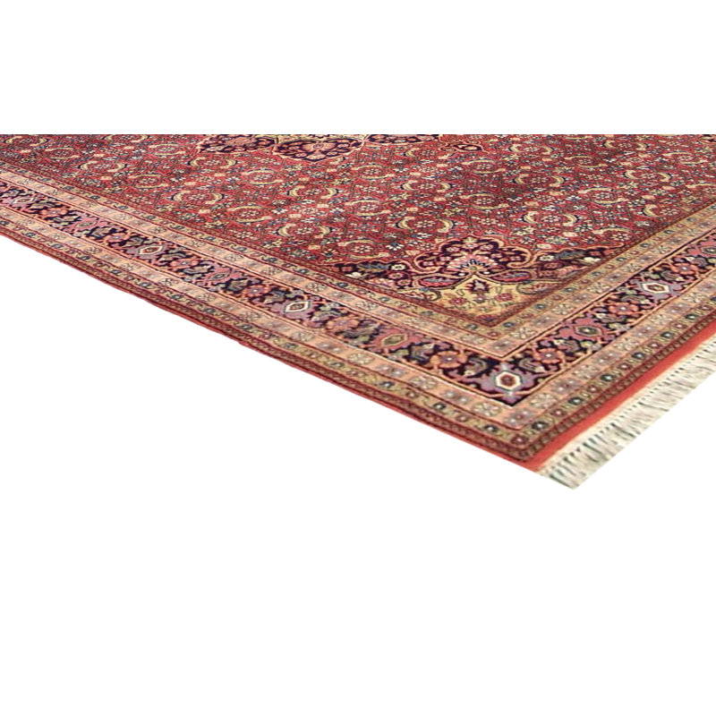 Tapis unique en laine noué à la main de style traditionnel rouille / bleu 6 pi x 9 pi Landy