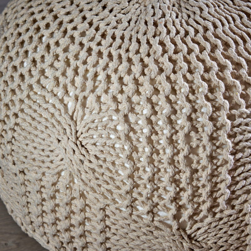 Pouf rond en coton Bordeaux
