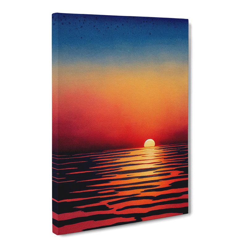 Japanese Sunset Watercolour Vol.1 - Wrapped Canvas, 50cm H x 35cm W x 3cm D