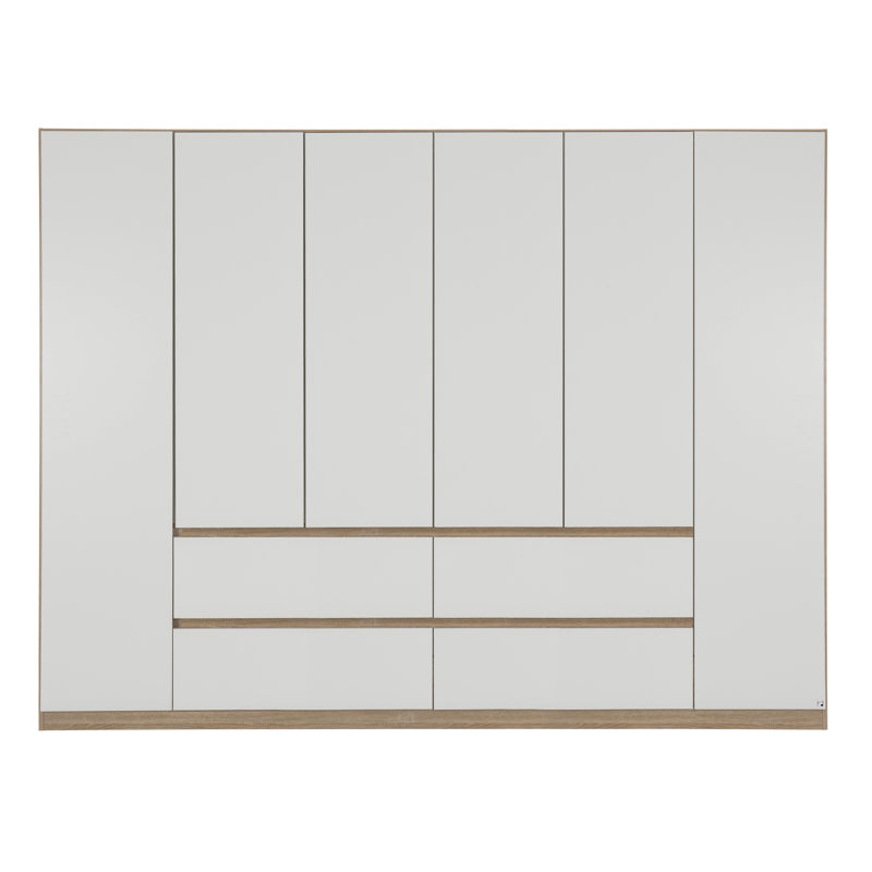 Mainz 6 Door Wardrobe, Alpine White/Brown
