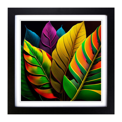 Tropical Leaf Color Field Painting - Framed Print