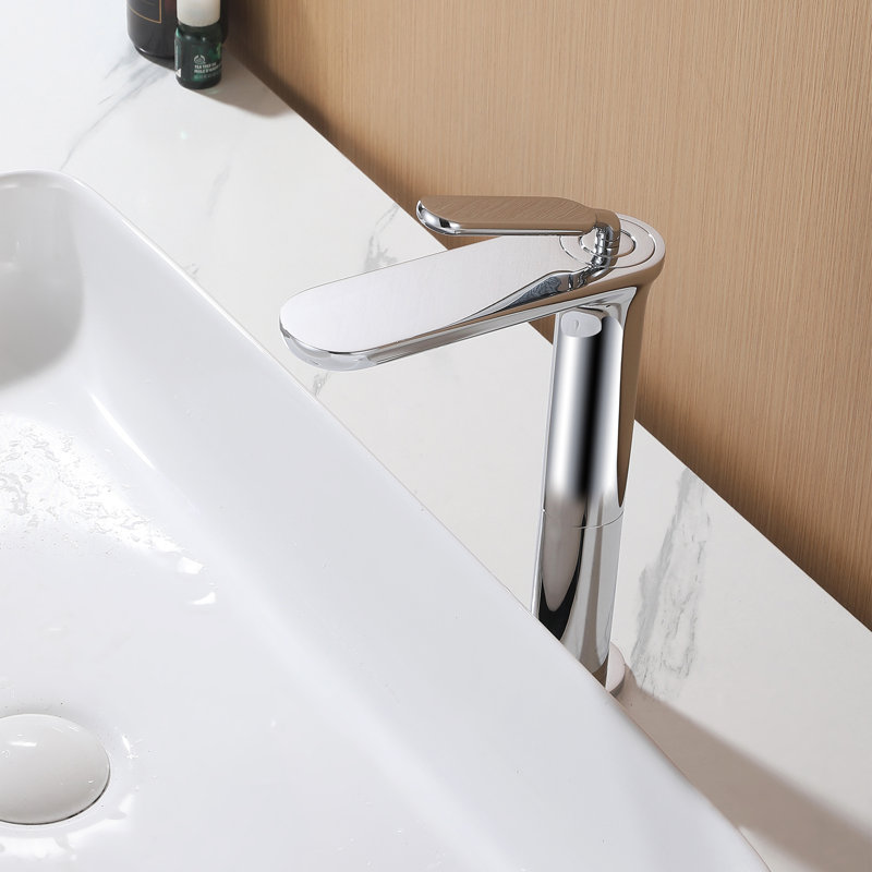 Robinet pour salle de bain à poignée simple 8,6 "de hauteur, Chrome