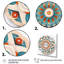 Mandala sacré en bleu et orange rétro - ensemble de décorations murales Boho Mandala-93337386