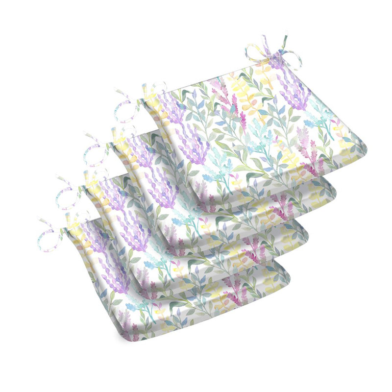 Chair Pad, Purple/Blue/Yellow/Green Floral