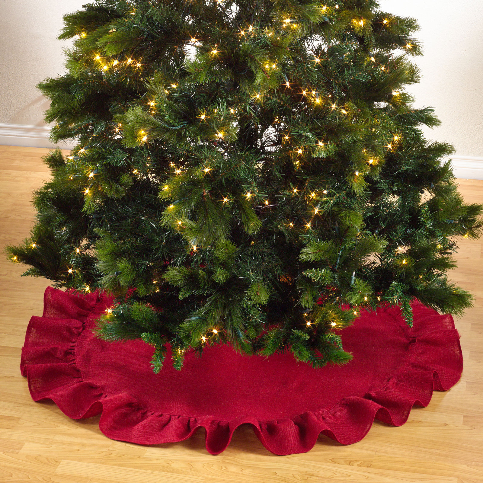 The Holiday Aisle® Sloane Tree Skirt, Red, 72" W