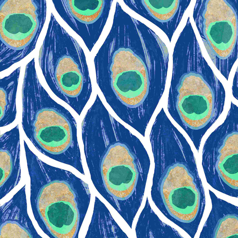 «Swoopin Peacock Feather», art textuel sur toile tendue, H 12 po x l 12 po