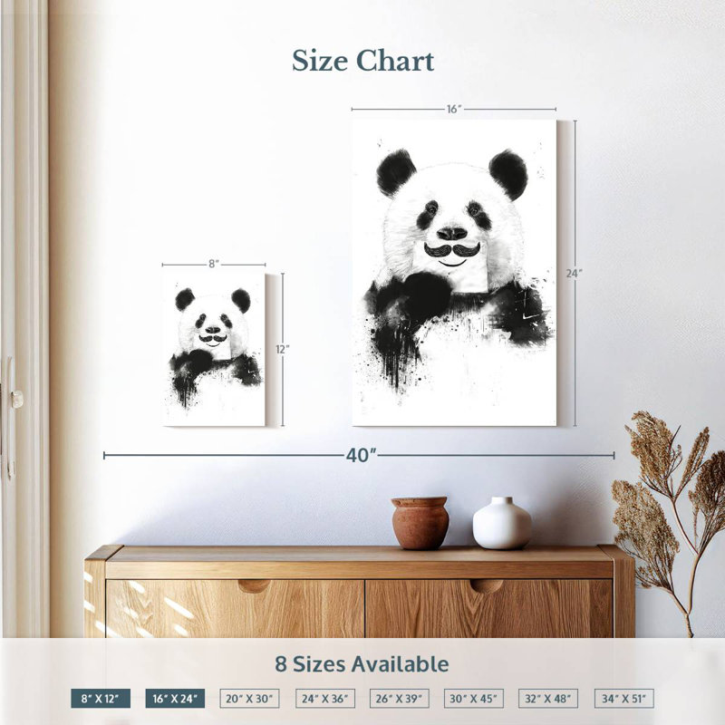 Brampt Funny Panda, 12" H x 8" W