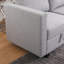 Petit canapé modulaire en L avec repose-pieds convertible et grand rangement, gris clair