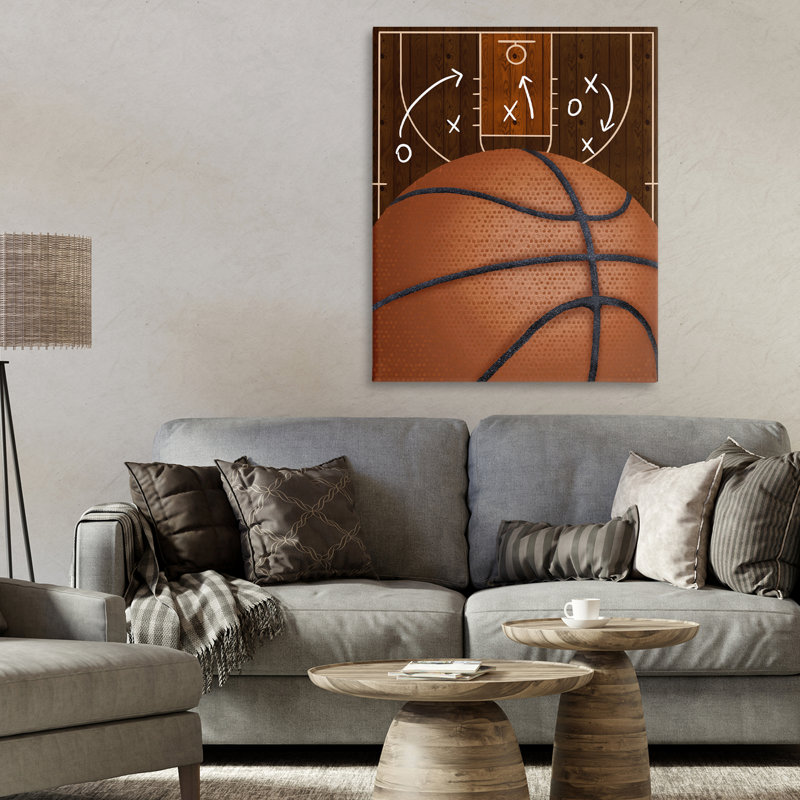 Toile de basketball tactique, design par Jennifer Stith, H 30 po x l 24 po