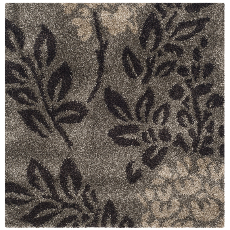 Chanhassen Shag Performance Floral Rug, Square 6'7"