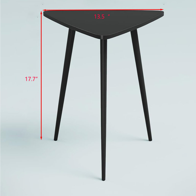 Black Triangular Metal Frame Side Table