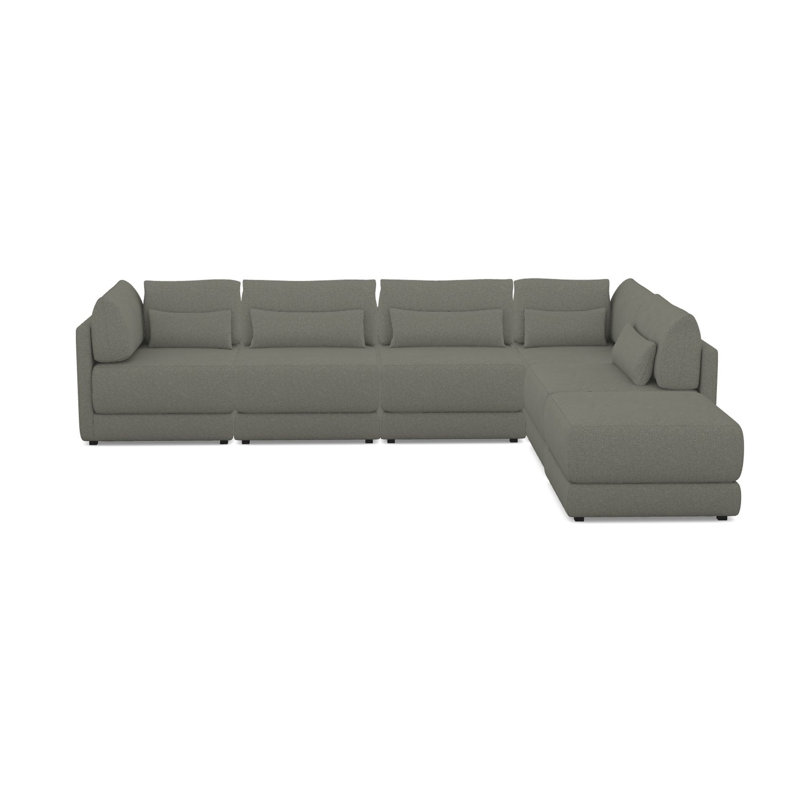 Canapé modulaire 6 pièces Ease, Chenille nomade ardoise Crypton®