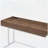 Walnut and White Writing Desk with USB Port-2132689563