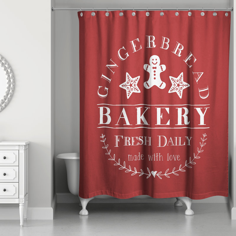 Rideau de douche simple pain d’épice boulangerie Dian