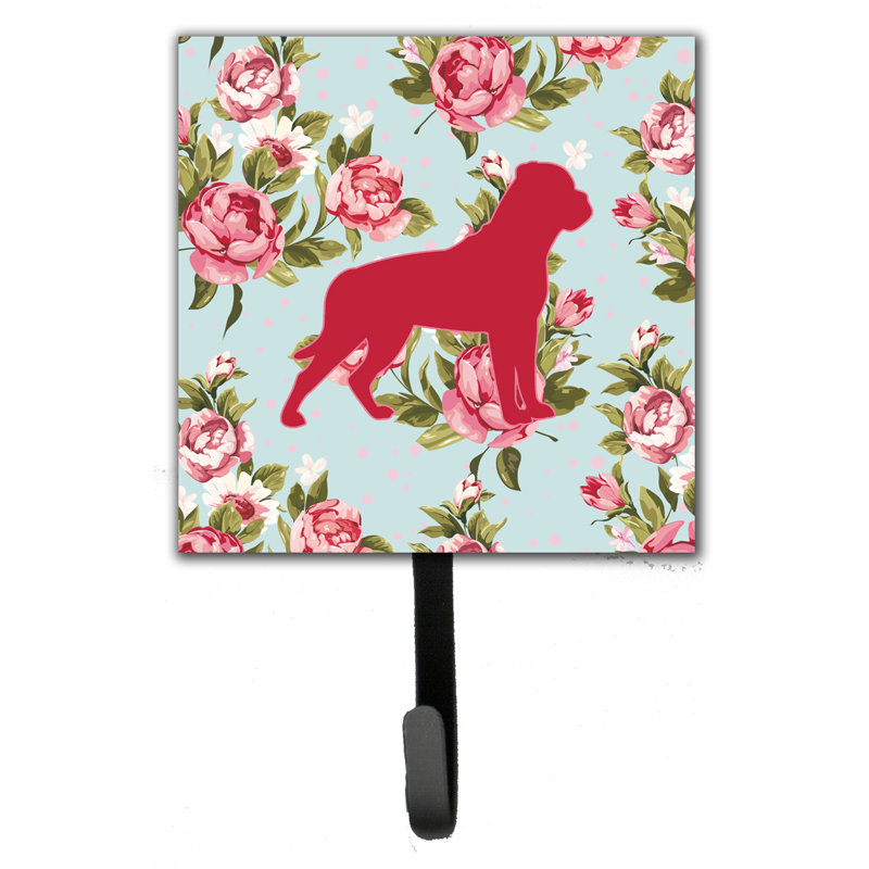 Porte-garde-roses bleu élégance bleu et crochet mural rottweiler shabby